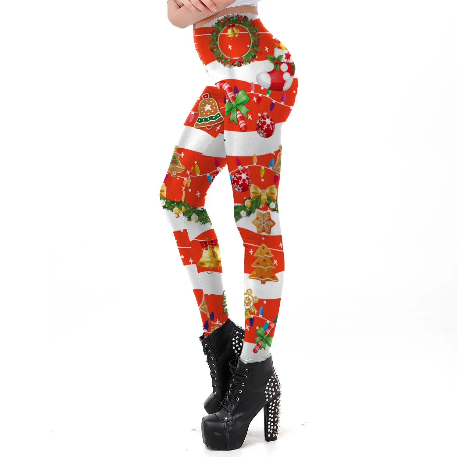 Lovemi – Enge Leggings mit weihnachtlichem Digitaldruck