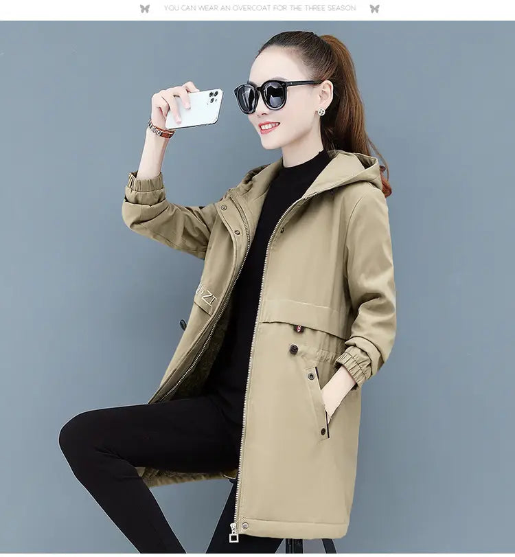 Lovemi - Plus velvet padded ladies jacket