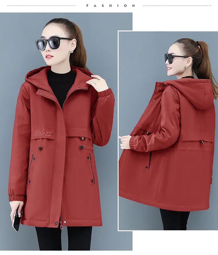 Lovemi - Plus velvet padded ladies jacket