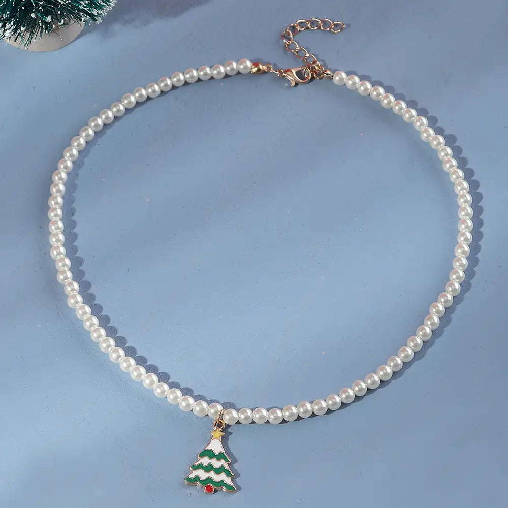 Lovemi - Snowflake Bell Christmas Tree Necklace