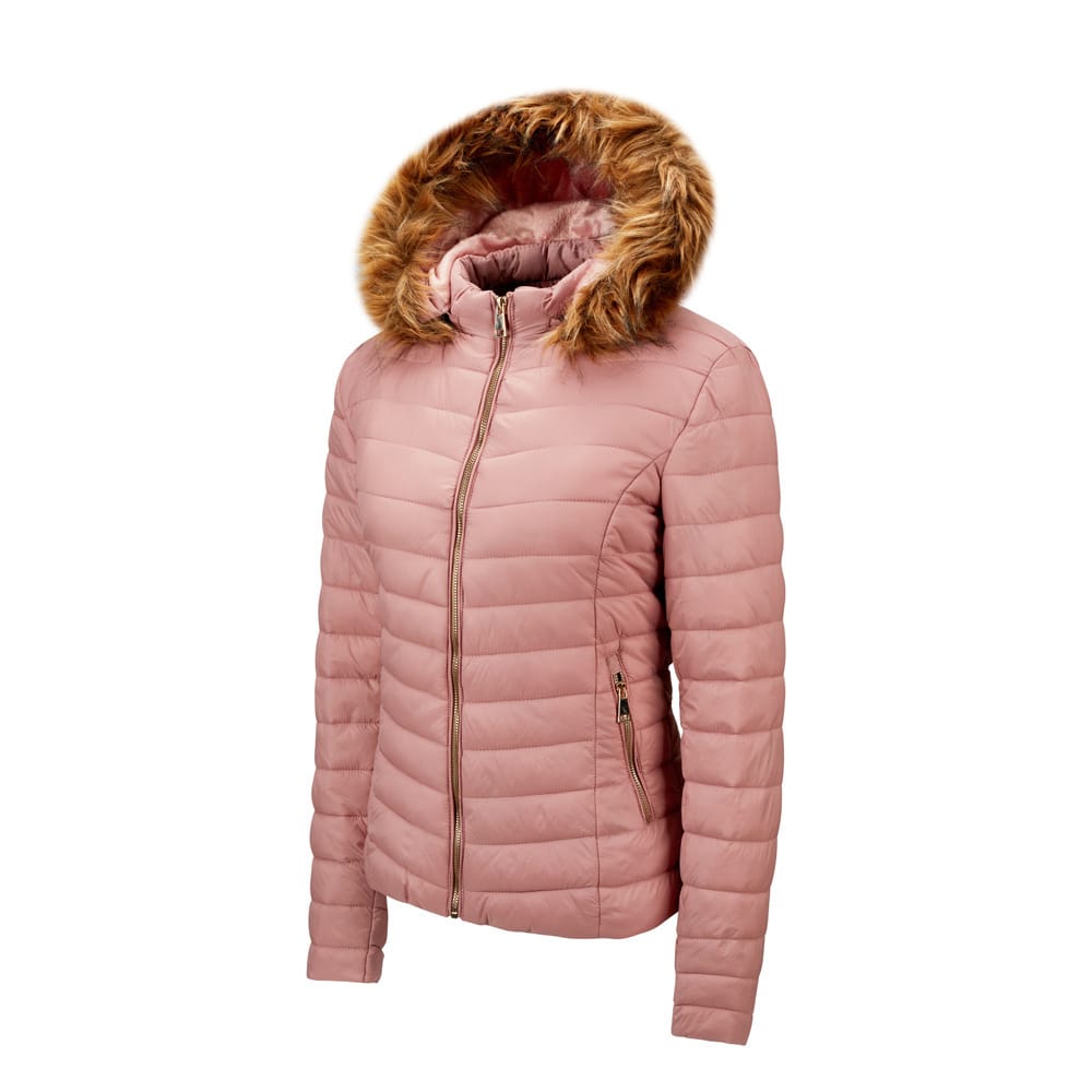 Lovemi - Veste à capuche en coton col fourrure pour femme