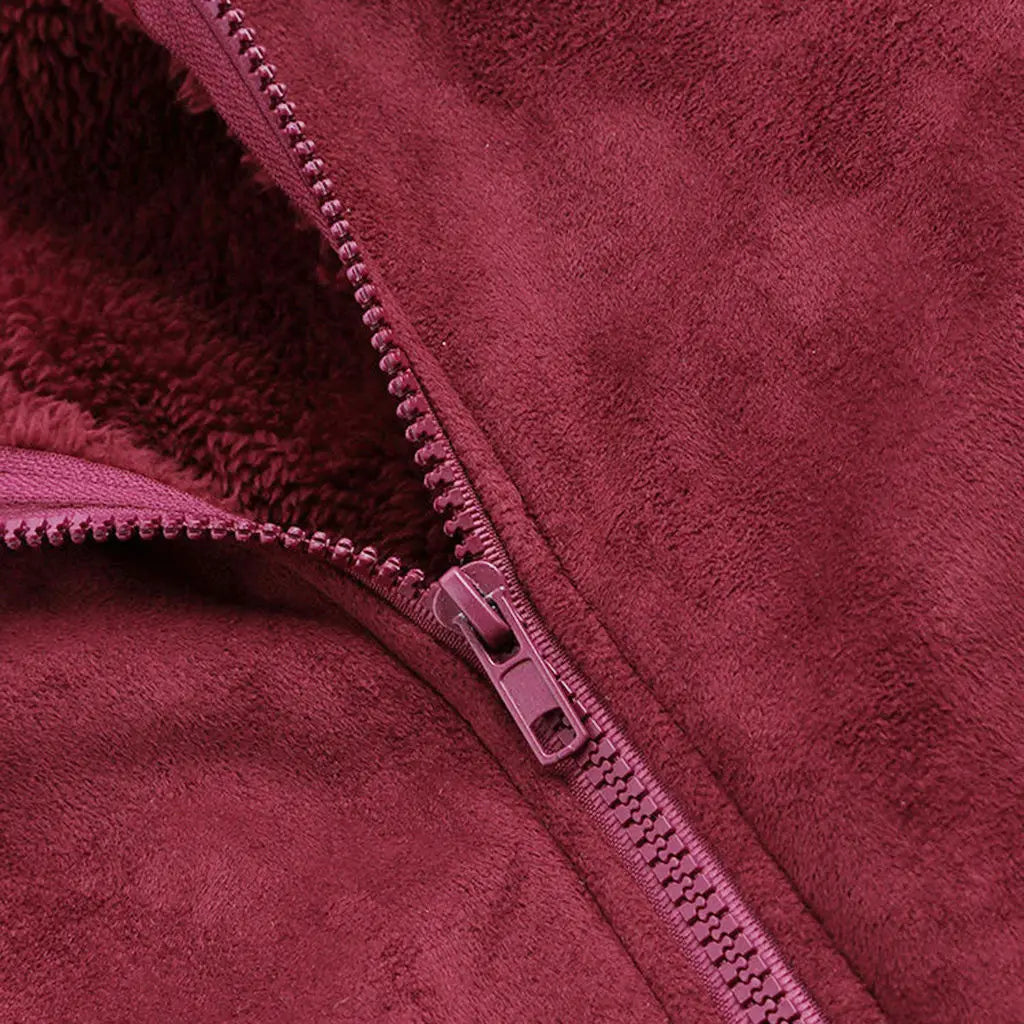 Lovemi - Winter Pocket Warm Plush Hooded Coat