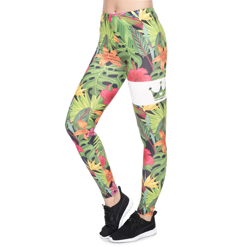 Lovemi - Pantalon court imprimé fleurs de jungle