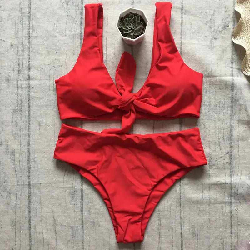 Lovemi - Bikini Set sexy Solid Female Swimsuit - LOVEMI