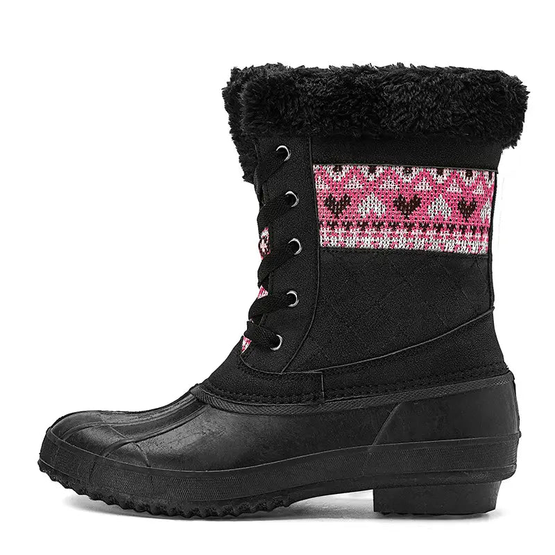 Chaussures de randonnée montantes d'hiver femmes antidérapantes Plus velours