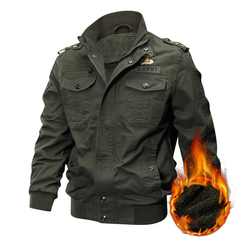 Lovemi - Air Force pilot jacket with washed and embroidered