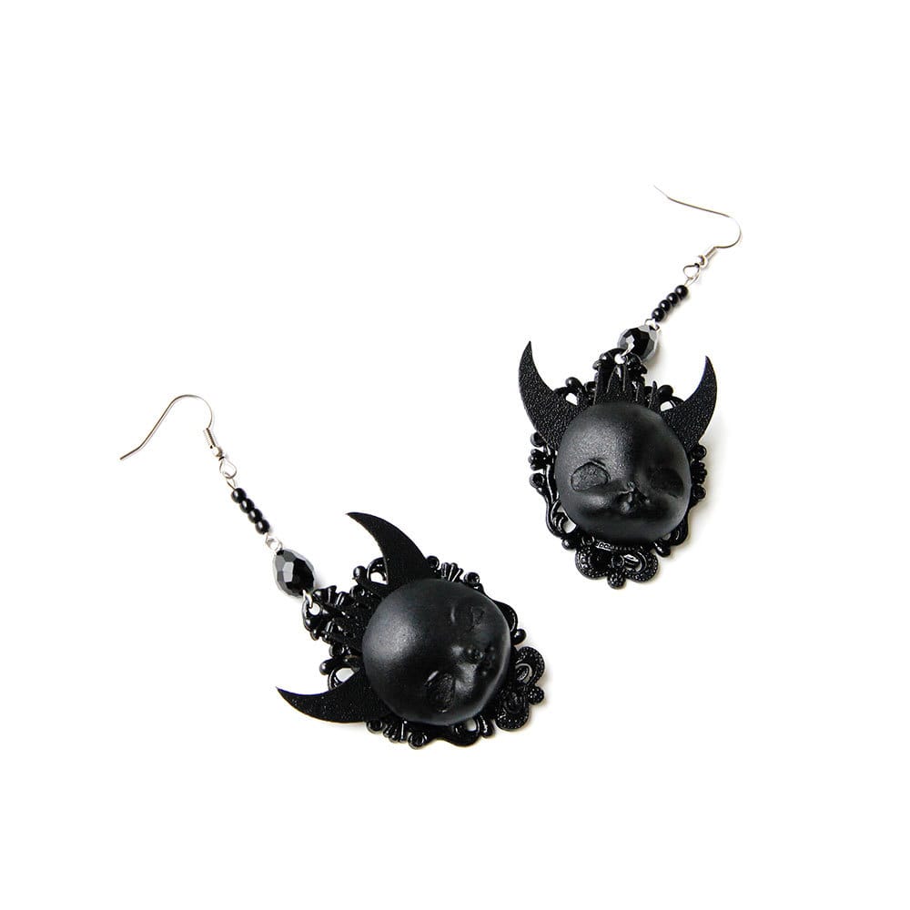 Lovemi - Boucles d'oreilles gothiques punk noires Lolita Devil Death