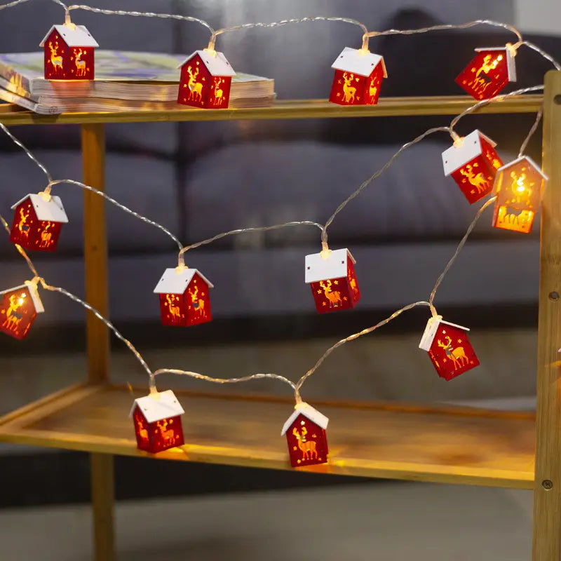 Lovemi - Nouvelle guirlande lumineuse LED en forme de maison pour Noël