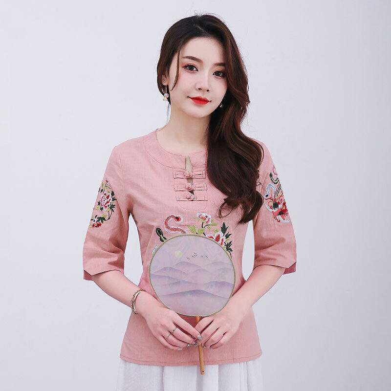Lovemi – Cheongsam-Oberteil für Damen im chinesischen Stil