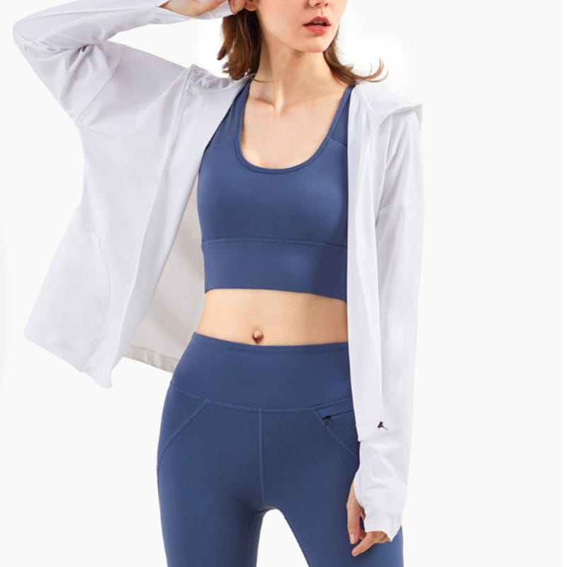 Lovemi - New Style Close-locking Zipper Hooded Gym Suit