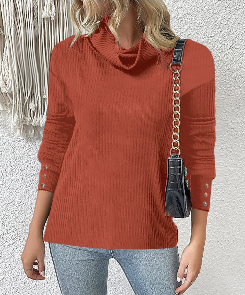 Lovemi - Pull tricoté à col roulé style pull pour femme