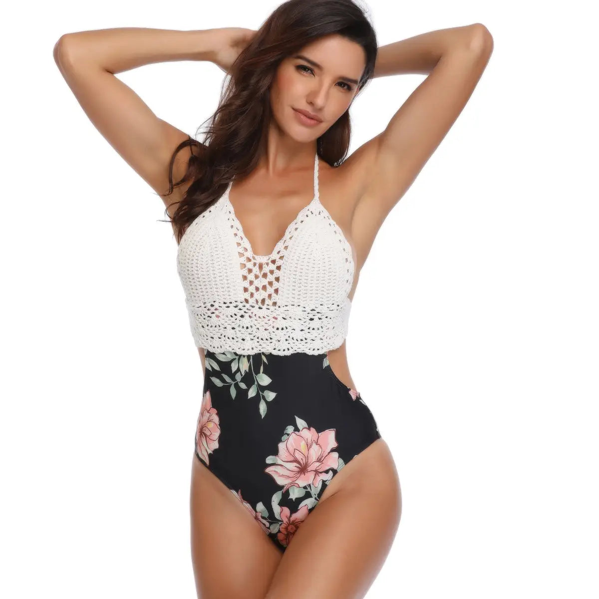 Lovemi - Patchwork knitted swimsuit