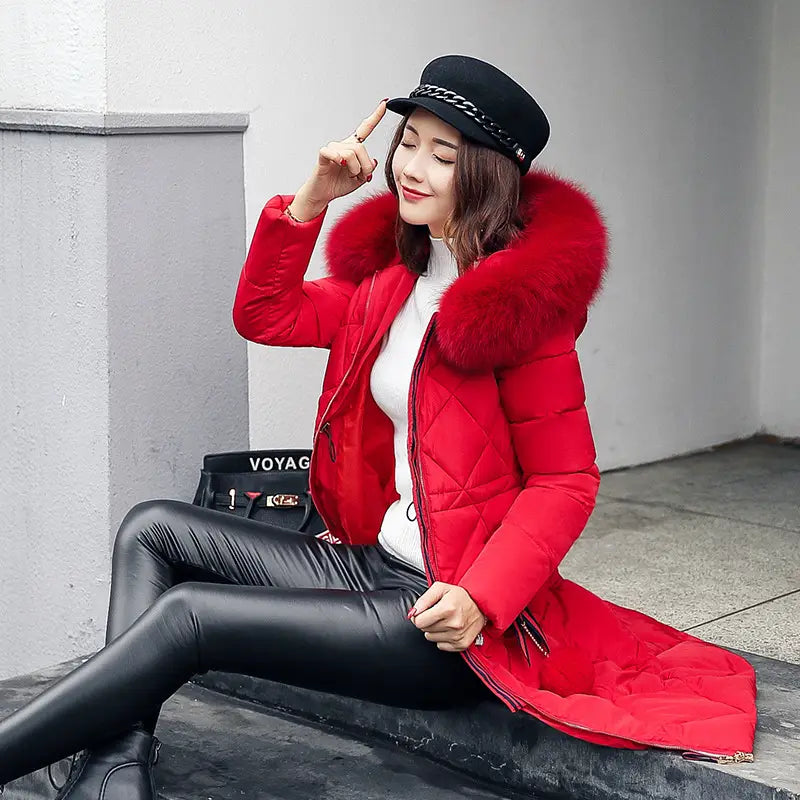 Lovemi - Fashionable Women’s Over-the-knee Long Fur Collar