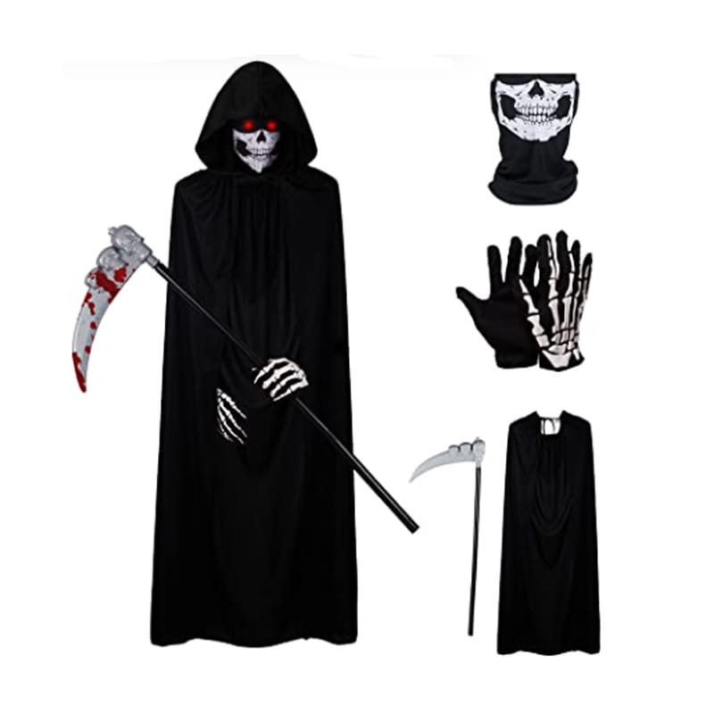 Lovemi - Cape noire monocouche Halloween Party Grim Reaper
