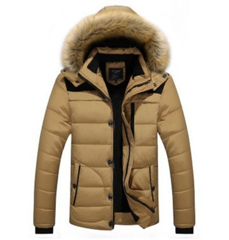 Lovemi - Men’s fur collar hooded cotton jacket