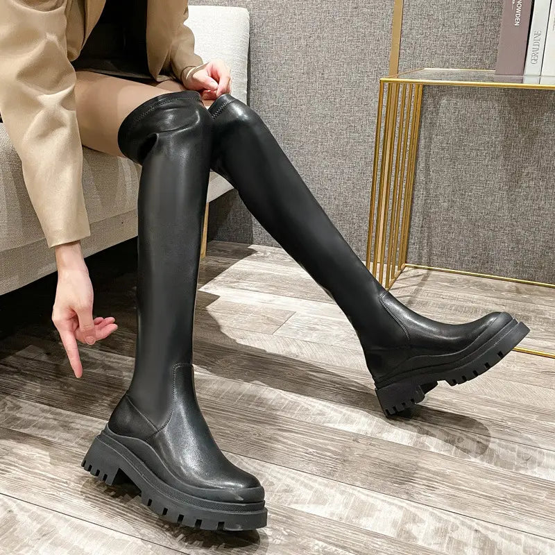 Fashionable Long Boots Slim Women Tall Knight All Match