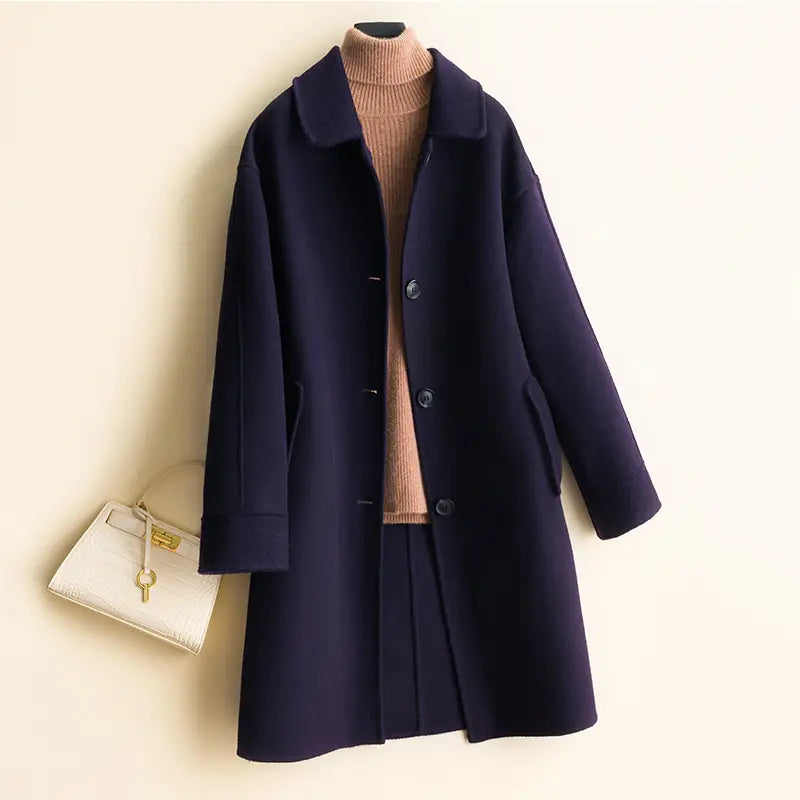 Lovemi - Mid-length women’s woolen coat trench coat