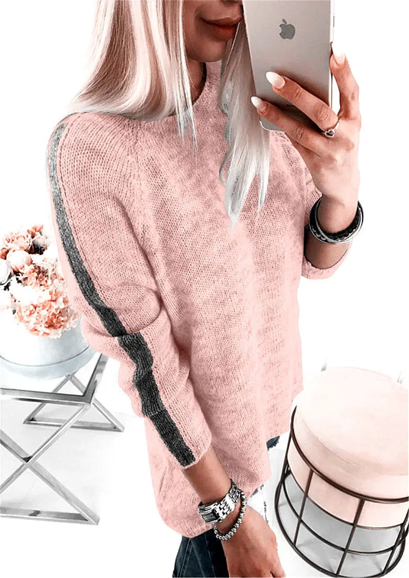 Lovemi - Simple Women’s Round Neck Pullover Sweater Sweater