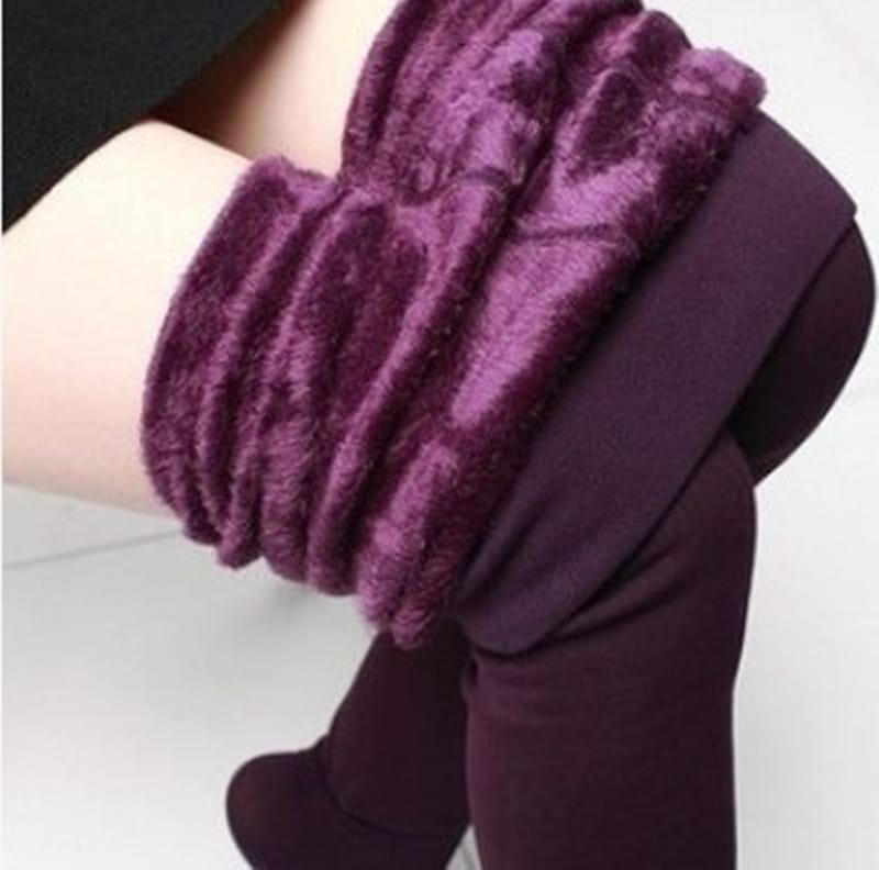 Lovemi - Plus velvet pearl velvet warm leggings