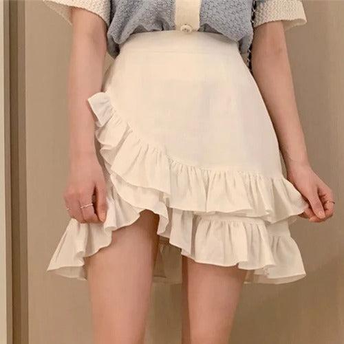 Lovemi - Two-piece Color-block Short-sleeved Sweater