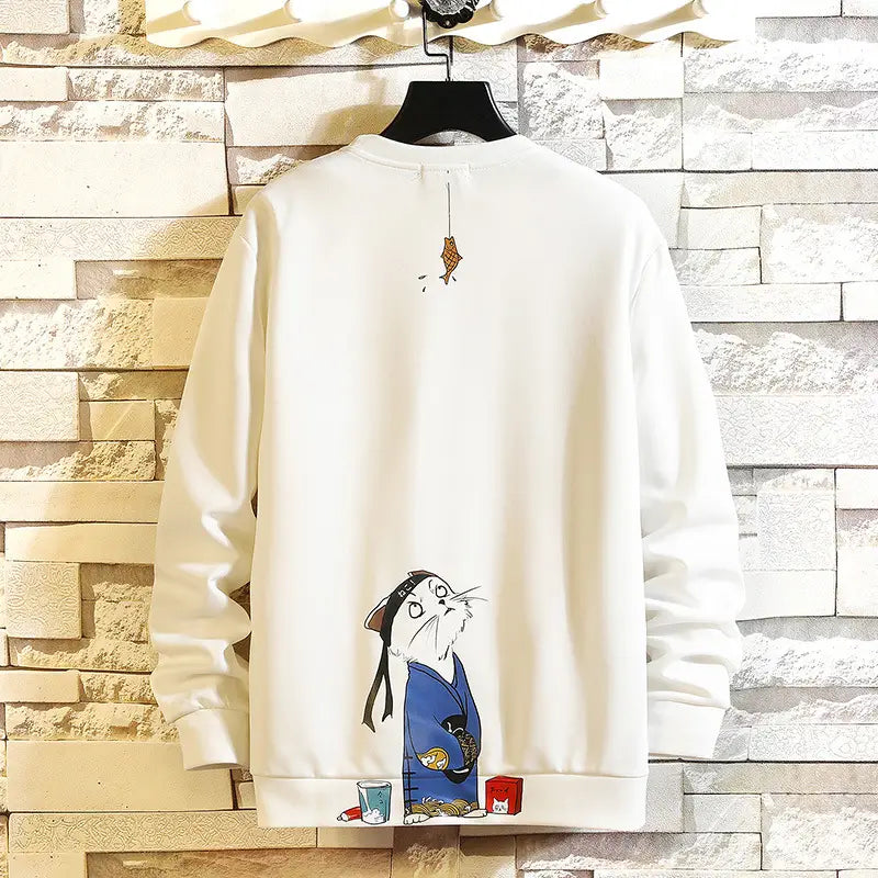 Lovemi - Japanese printed youth long-sleeved sweater