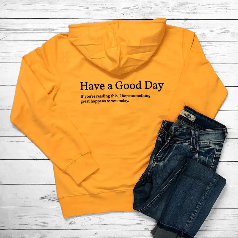 Lovemi - Minimalist Have A Good Day Printed Back Casual