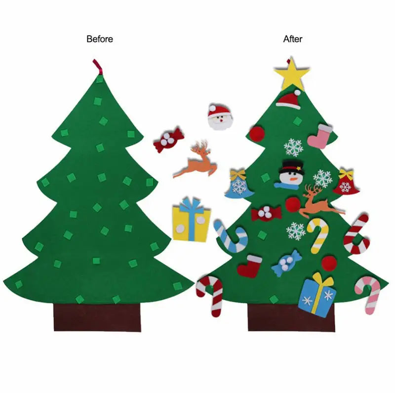 Lovemi - DIY Felt Christmas Tree With String Lights Stereo