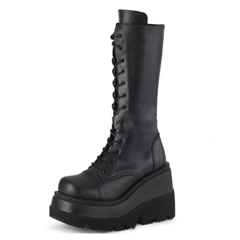 Lovemi - Platform wedge heel boots