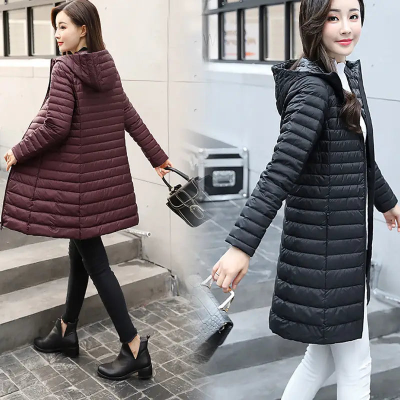 Lovemi - Women’s cotton-padded jacket mid-length light
