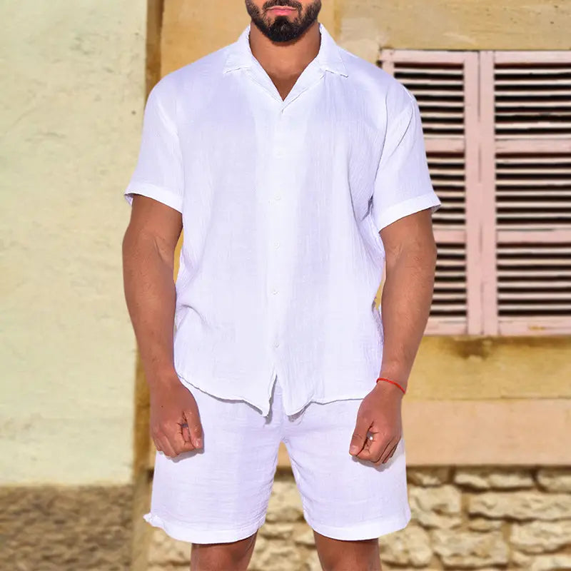 Lovemi - Men’s Loose Stretch Casual Cotton Linen Two-piece