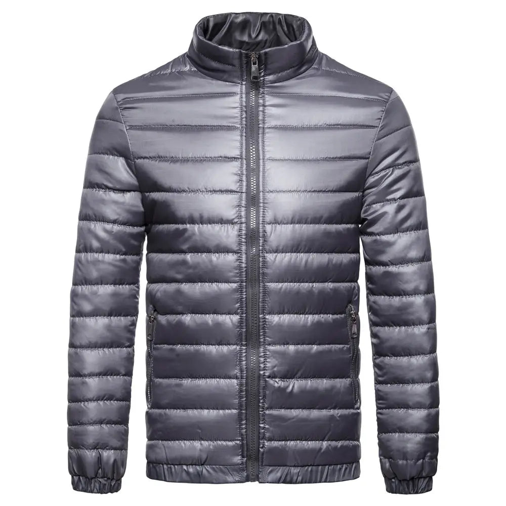 Lovemi - Men’s Solid Down Cotton Jacket With Standing Collar