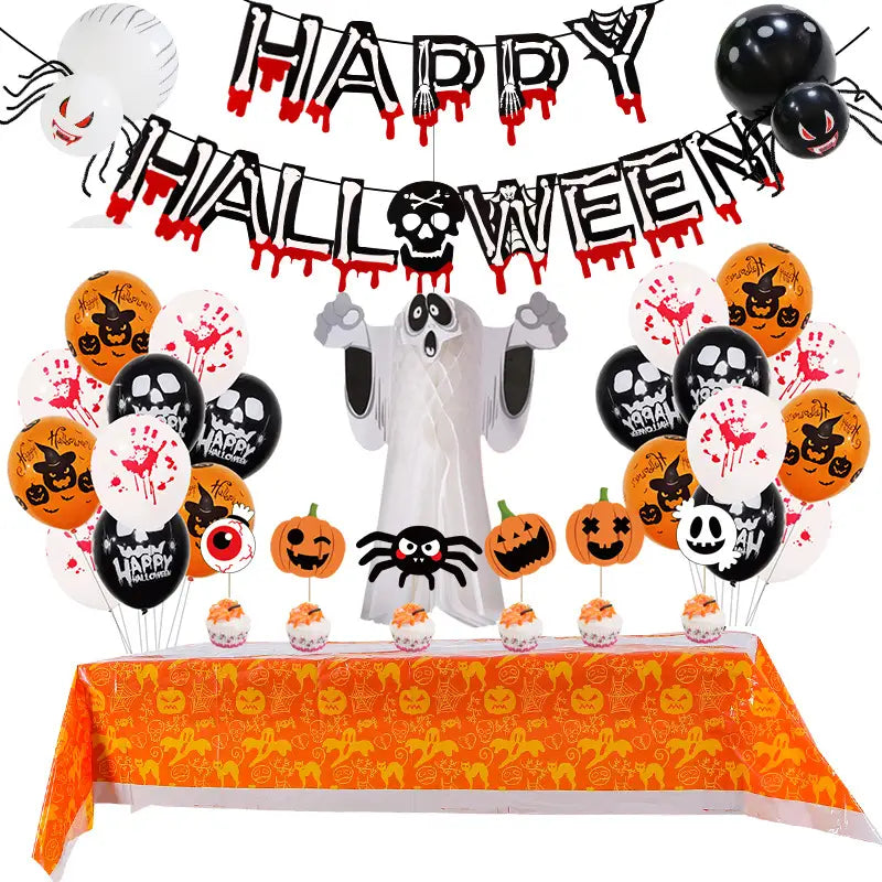 Lovemi – Halloween-Ballon-Set, blutfarbenes Banner, Geist