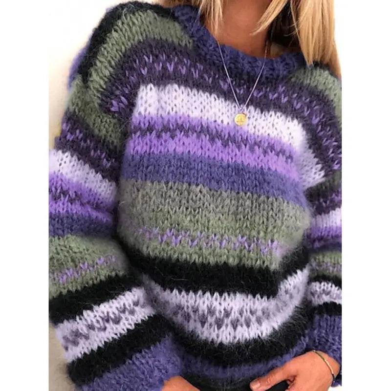 Lovemi - Rainbow sweater casual warm sweater