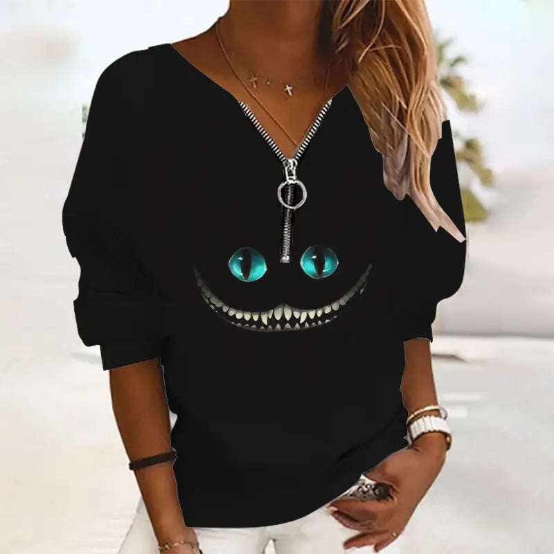 Lovemi - Women’s Fashion Halloween Printed Sweater