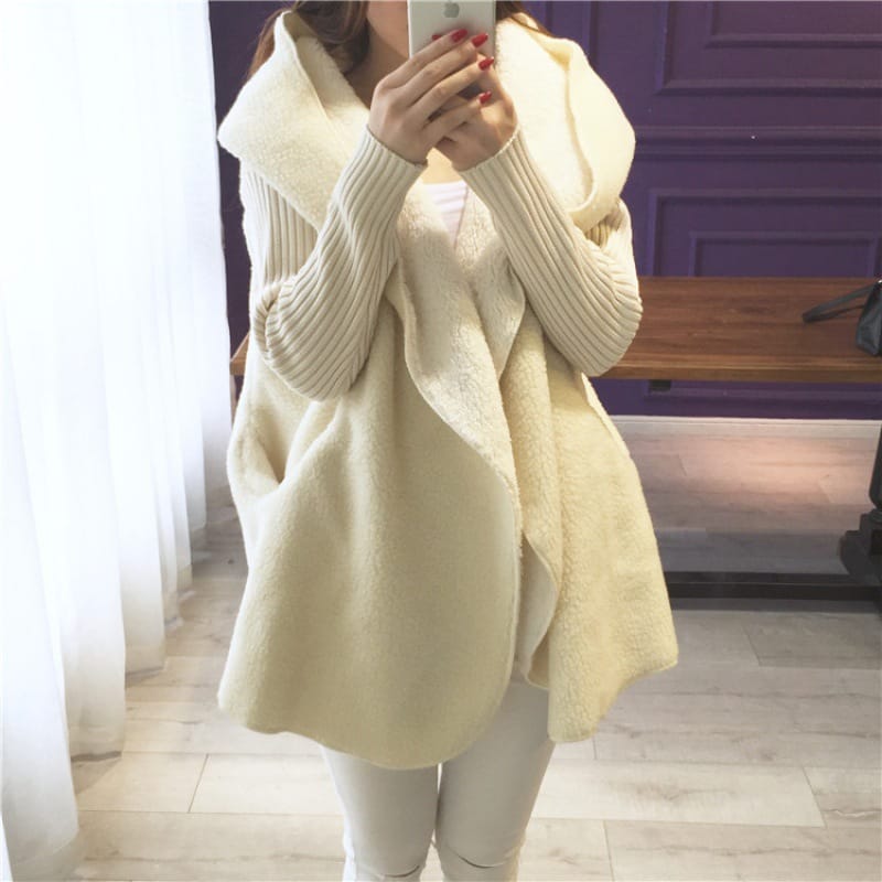 Lovemi - Lambs Wool Plus Size Loose Sweater Cardigan