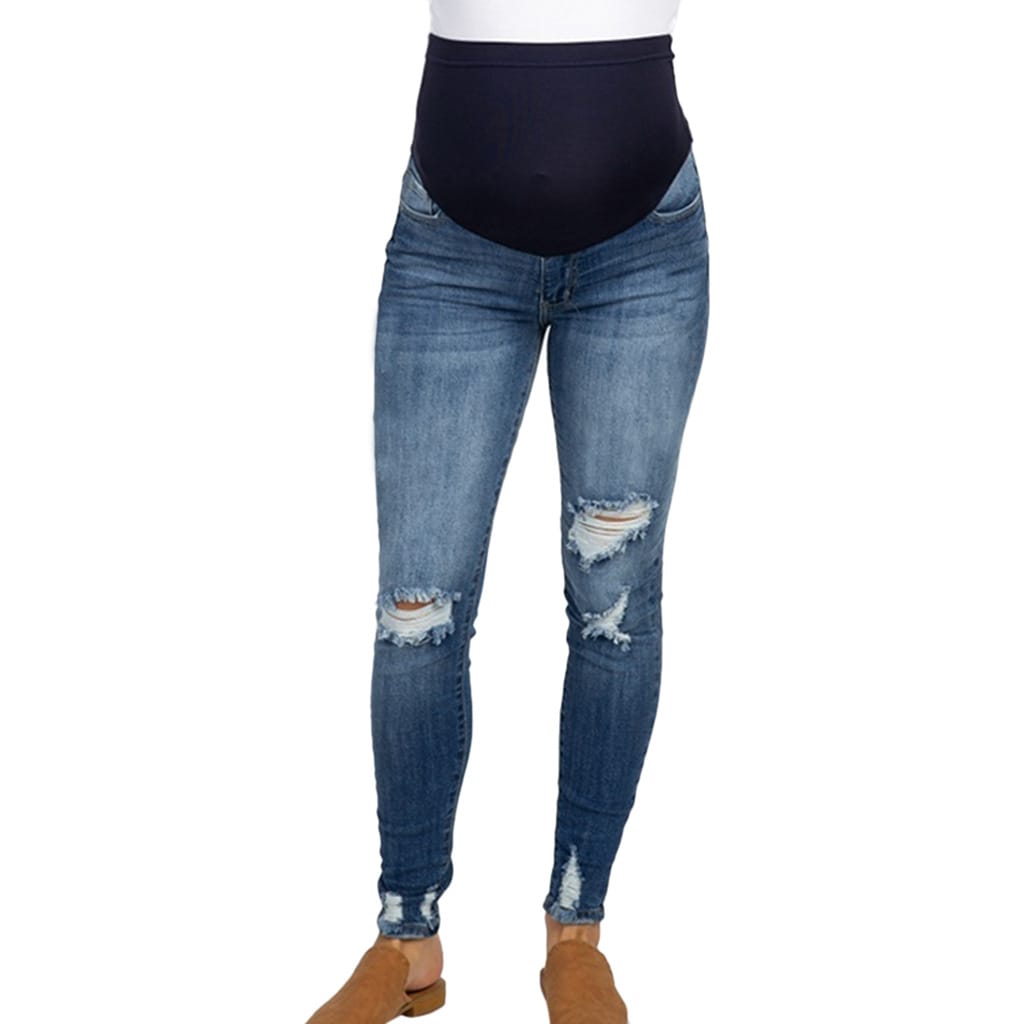 Lovemi - Ripped maternal jeans