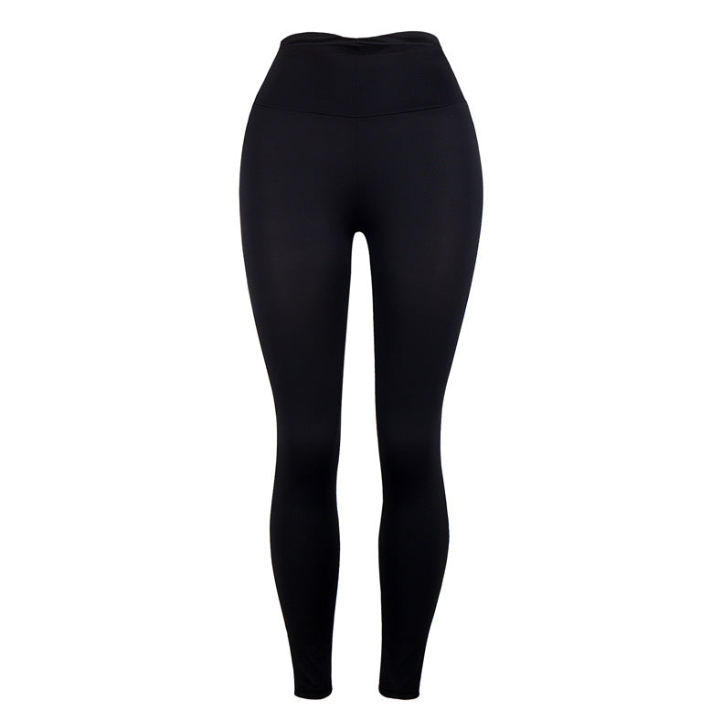 Lovemi - Leggings de pantalon de yoga de couleur unie aux fesses coupe ajustée