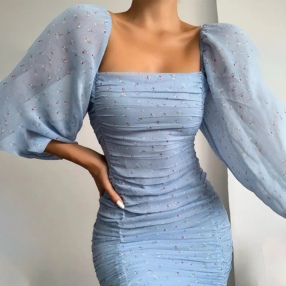Lovemi – Sexy, rückenfreies Gaze-Plisseekleid mit hoher Taille