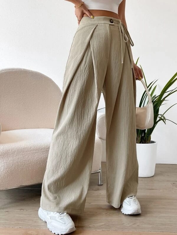 Lovemi - Taille haute à lacets Patchwork Fashion Casual