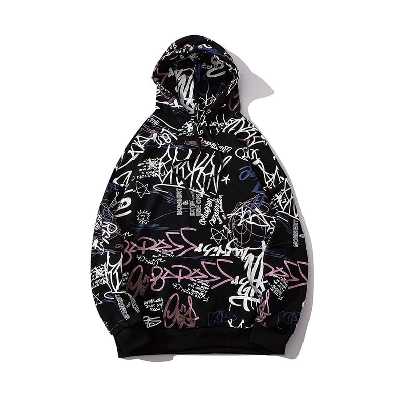 Lovemi - Graffiti alphabet print hoodie