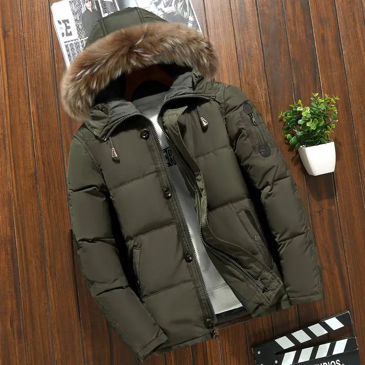 Lovemi - Down jacket men’s Korean casual solid color thick