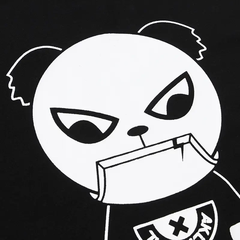Lovemi - Heißgeprägtes Rundhals-Sweatshirt mit Panda-Print