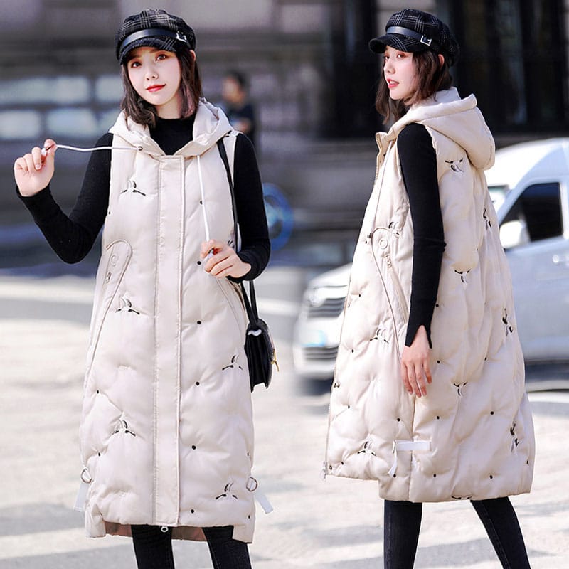 Lovemi - Hooded mid-length cotton vest