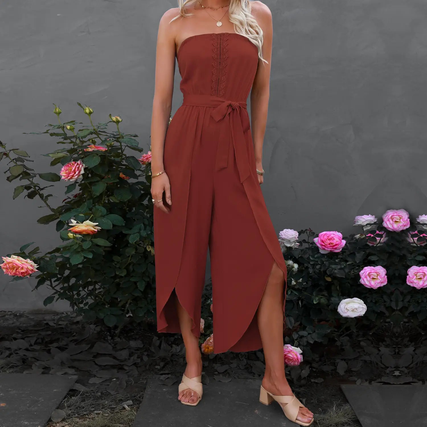 Lovemi – Summer Ninth Loose Jumpsuit für Damen mit weitem Bein