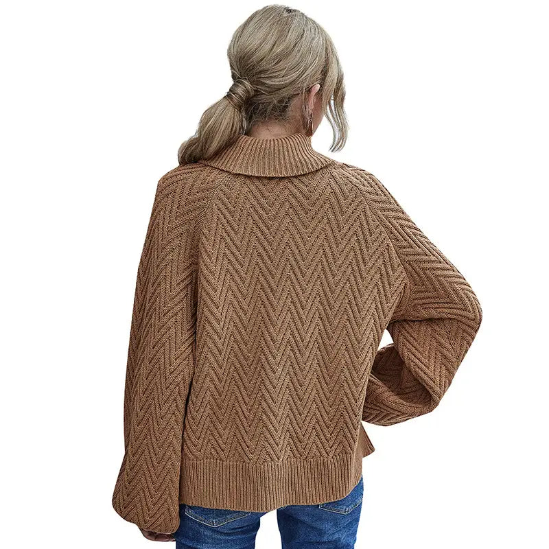 Lovemi - Lantern Sleeve Women’s Sweater Turtleneck Sweater
