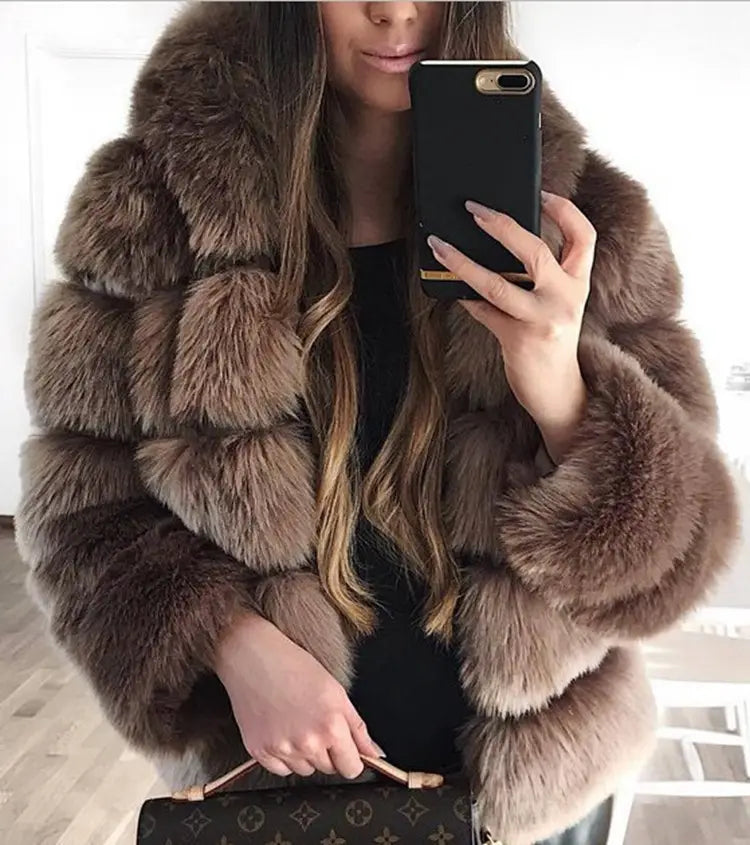 Lovemi - Fur fox fur hooded women’s coat