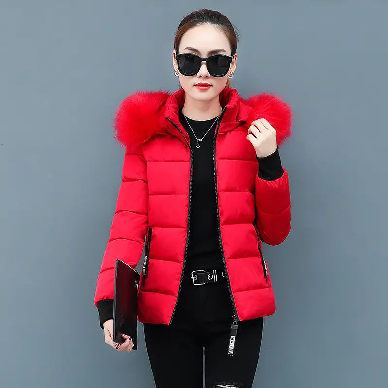 Lovemi - Ladies large fur collar padded down jacket