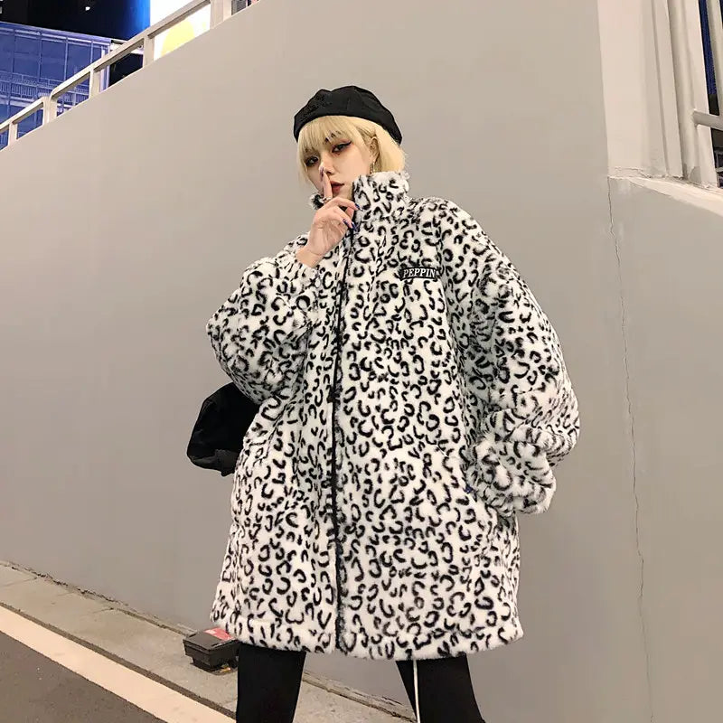 Lovemi - Thickened plush cotton coat