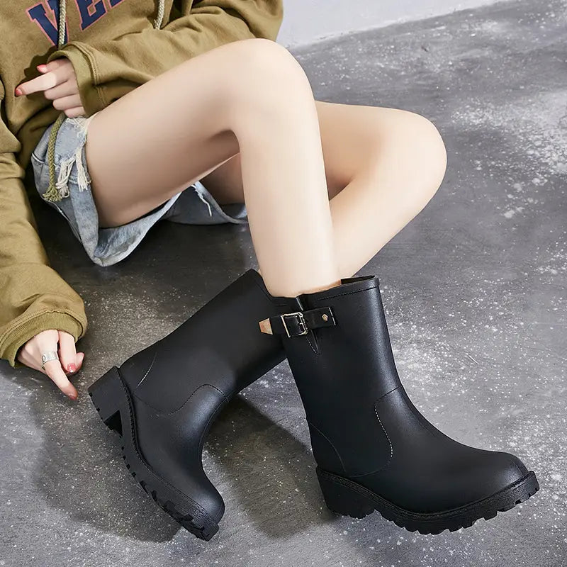 Fashion Temperament Non-slip Waterproof Shoes Rubber Rain