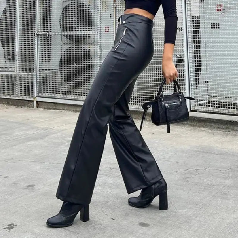 Lovemi - High Waist Straight Loose Wide Leg Casual Pants